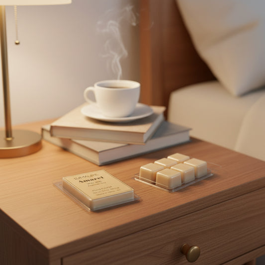 Packaged wax melts with 'Lumure Amaretto' 