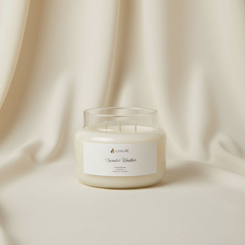 Lumaure warm cozy 10 oz coconut wax scented jar candle