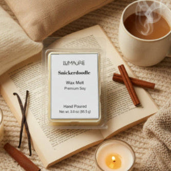 Lumaure 3 oz soy wax melt in clamshell packaging