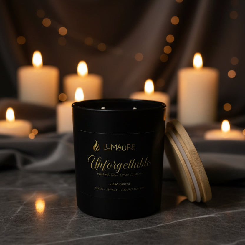 Lumaure Unforgettable citrus marine and woods coconut-soy candle